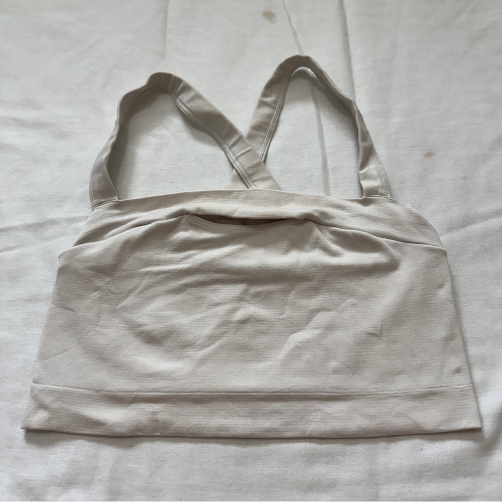 Free People FP Movement XS Small White Slash it Crop Tank Top ~ Sports Bra